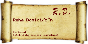 Reha Domicián névjegykártya